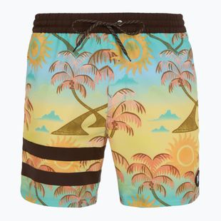 Men's Hurley Phantom Eco Block Party Volley 17" pineapple swim shorts