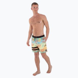 Men's Hurley Phantom Eco Block Party Volley 17" pineapple swim shorts