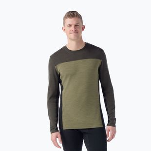 Men's Smartwool Classic Thermal Merino Base Layer Colorblock winter moss longsleeve