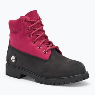 Timberland Premium 6 In Lace black nubuck/dark pink children's shoes