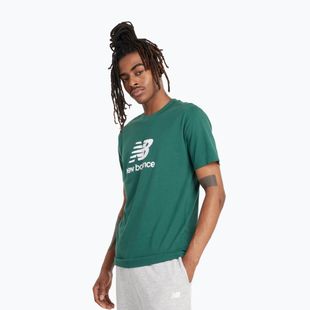 Men's New Balance Stacked Logo night watch green T-shirt