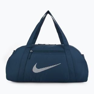 Women's training bag Nike Gym Club 24 l armory navy/ armory navy/ metallic silver