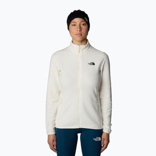 The North Face women's 100 Glacier FZ white dune/npf sweatshirt