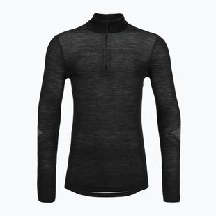 Men's Smartwool Intraknit Thermal Merino Base Layer 1/4 Zip black/white thermal sweatshirt