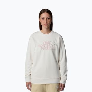 The North Face women's Drew Peak Light Crew white dune/metal pink sweatshirt