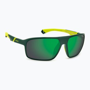 Men's Polaroid PLD 7058/S matte green/green mirror polarised high contrast sunglasses