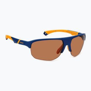 Men's Polaroid PLD 7059/S matte blue orange/brown polarised high contrast sunglasses