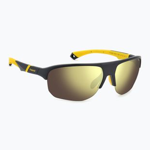 Men's Polaroid PLD 7059/S matte black yellow/gold polarised high contrast sunglasses
