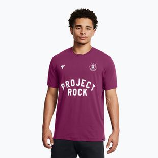 Men's training shirt Under Armour Project Rock Badge Of Honor purple