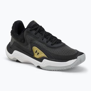 Under Armour Spawn 7 basketball shoes black/metallic gold/black