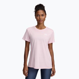 Women's training T-shirt Under Armour Tech C-Twist prime pink/white
