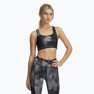 Training bra Under Armour Crossback Mid Print black/titan gray/titan gray