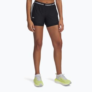 Women's training shorts Under Armour Tech Play Up 2in1 black / black / white