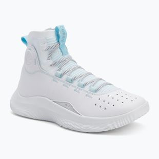 Under Armour CURRY 4 FLOTRO basketball shoes white/stream/metallic silver