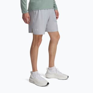 Men's running shorts Under Armour Launch 7" mod gray / white / reflective