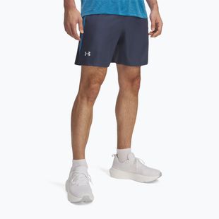Men's running shorts Under Armour Launch 7" downpour gray / ether blue / reflective