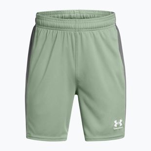 Children's football shorts Under Armour Challenger Knit silica green / castlerock / white