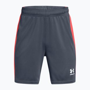 Children's football shorts Under Armour Challenger Knit downpour gray / fire / white
