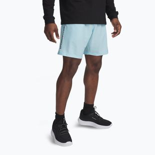 Men's training shorts Under Armour Woven Wordmark stream/black