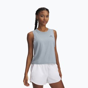 Women's training top Under Armour Rush Energy Crop Tank downpour gray/downpour gray