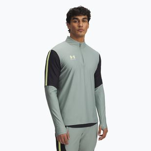 Men's football sweatshirt Under Armour Challenger Pro 1/4 Zip silica green / black / sonic yellow