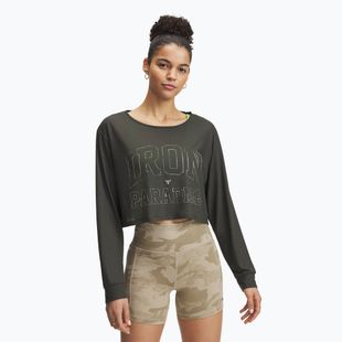 Women's Under Armour Project Rock IP baroque green/city khaki/city khaki longsleeve