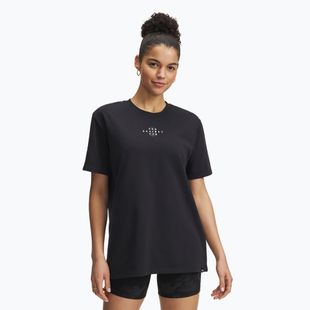 Women's T-shirt Under Armour Project Rock Campus black/white clay/hyper green
