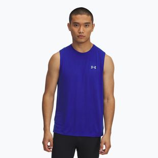 Men's running tank top Under Armour Trail Run Launch Tank royal/reflective