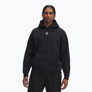 Men's sweatshirt Under Armour Curry Splash Hoodie black / white clay
