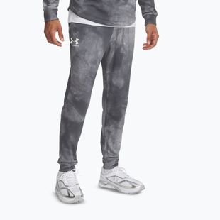 Men's trousers Under Armour Rival Terry Printed Jogger castlerock/onyx white