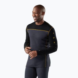 Men's thermal longsleeve Smartwool Classic Thermal Merino Base Layer Colorblock Crew Boxed charcoal/honey gold