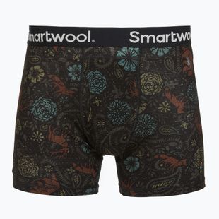 Men's thermal boxer briefs Smartwool Merino Print Boxer Brief Boxed black paisley