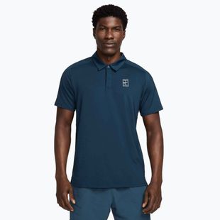 Men's tennis polo shirt Nike Court Dri-Fit Advantage armory navy / white / white