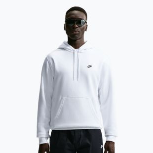 Men's sweatshirt Nike Club Pullover Hoodie white/white/black