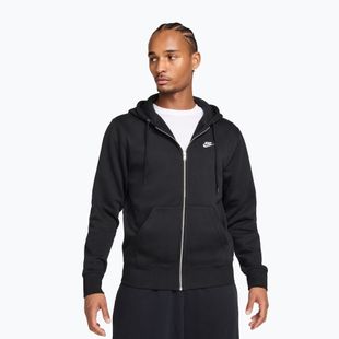 Men's sweatshirt Nike Club Full Zip Hoodie black/black/white