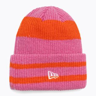 Women's winter beanie New Era Stripe Cuff Knit Beanie pastel pink