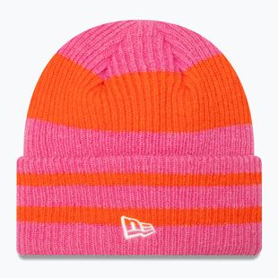 Women's winter beanie New Era Stripe Cuff Knit Beanie pastel pink