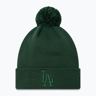 Women's New Era Metallic Bobble Knit Beanie Los Angeles Dodgers dark green