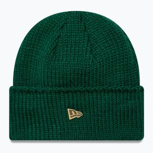 New Era Metal Pin Wide Cuff Knit Beanie winter beanie dark green