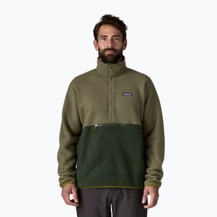 Men's trekking sweatshirt Patagonia Retro Pile 1 / 2 Snap P / O old growth green