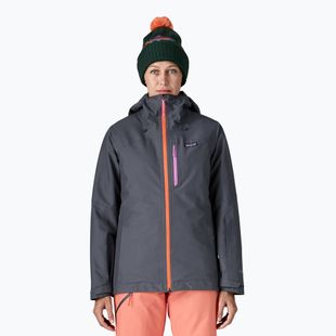 Women's rain jacket Patagonia Insulated Powder Town smolder blue w / orange peel