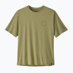 Men's trekking shirt Patagonia Cap Cool Daily Shirt - Spoke Stencil gumtree green - light gumtree green x-dye