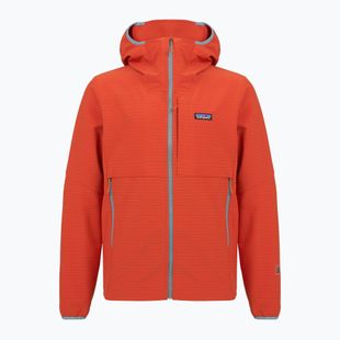 Men's softshell jacket Patagonia R1 TechFace Hoody hot ember