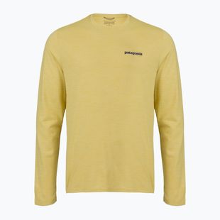 Men's longsleeve Patagonia Cap Cool Daily Boardshort Logo LS limestone yellow - Light Limestone yellow x-dye