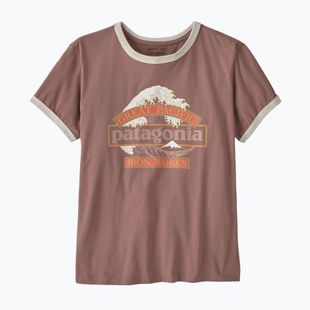 Women's T-shirt Patagonia Great Waves Ringer Tee moonrise taupe