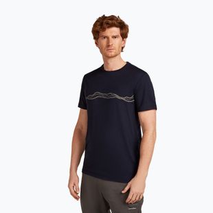 Men's T-shirt icebreaker Merino 150 Tech Lite Mountain Pulse midnight navy