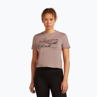 Women's T-shirt icebreaker Merino 150 Tech Lite Crop The Climb summit