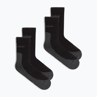Men's socks icebreaker Merino Hike+ Light Crew 2 pairs black/obsidian