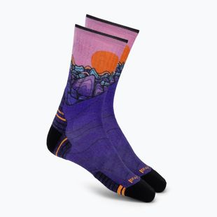 Women's socks Smartwool Hike Mountain Sunrise Print Crew deep navy