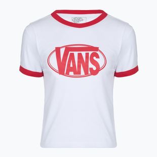 Women's T-shirt Vans Center Chest Ringer Tee white